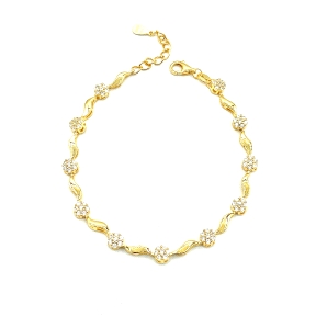 PULSERAS PLATA CIRCONITAS BAÑO ORO                                                                  