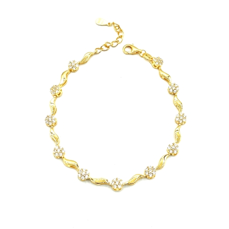 PULSERAS PLATA CIRCONITAS BAÑO ORO                                                                  