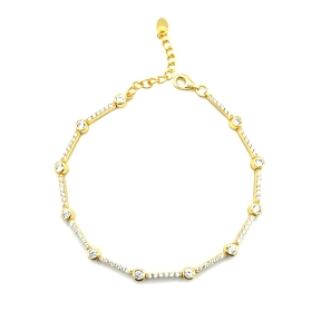 PULSERAS PLATA CIRCONITAS BAÑO ORO                                                                  