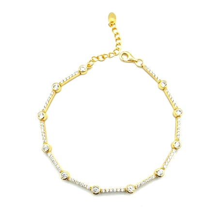 PULSERAS PLATA CIRCONITAS BAÑO ORO                                                                  