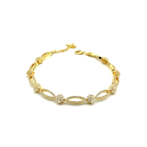 PULSERAS PLATA CIRCONITAS BAÑO ORO                                                                  