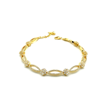 PULSERAS PLATA CIRCONITAS BAÑO ORO                                                                  