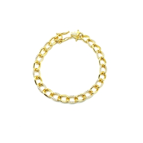 PULSERAS PLATA CIRCONITAS BAÑO ORO                                                                  
