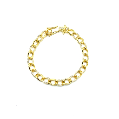 PULSERAS PLATA CIRCONITAS BAÑO ORO                                                                  