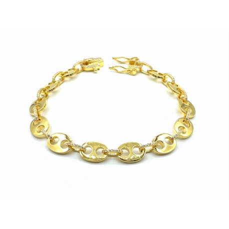 PULSERAS PLATA CIRCONITAS BAÑO ORO                                                                  