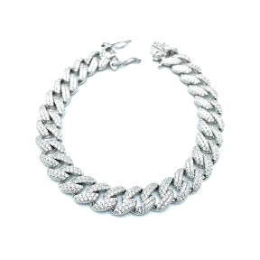 PULSERAS PLATA CIRCONITAS 10 MM 18 CM                                                               