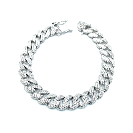 PULSERAS PLATA CIRCONITAS 10 MM 18 CM                                                               