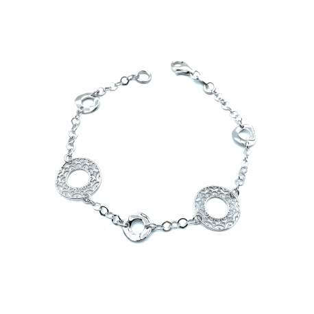 PULSERAS PLATA LISA CALADA                                                                          