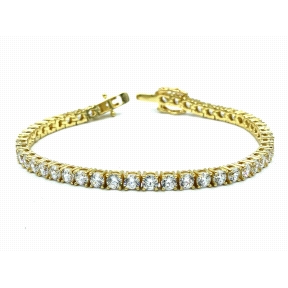 PULSERAS PLATA RIVIER 4 MM 21 CM BAÑO OR                                                            