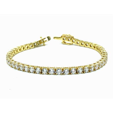 PULSERAS PLATA RIVIER 4 MM 21 CM BAÑO OR                                                            