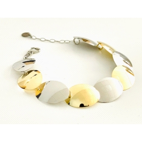 PULSERAS PLATA LISA BICOLOR                                                                         