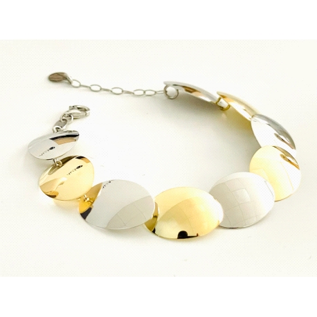 PULSERAS PLATA LISA BICOLOR                                                                         