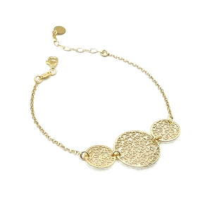 PULSERAS PLATA LISA BAÑO ORO                                                                        