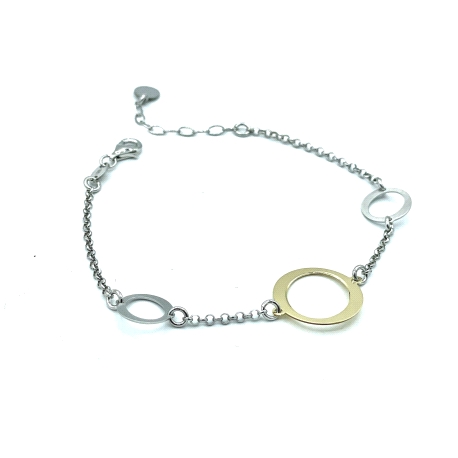 PULSERAS PLATA LISA BICOLOR                                                                         