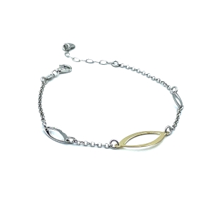 PULSERAS PLATA LISA BICOLOR                                                                         