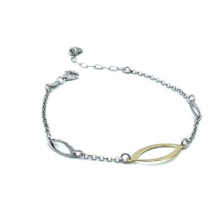 PULSERAS PLATA LISA BICOLOR                                                                         