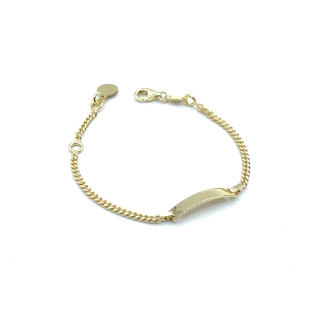 PULSERAS PLATA BEBE PLACA BAÑO ORO                                                                  