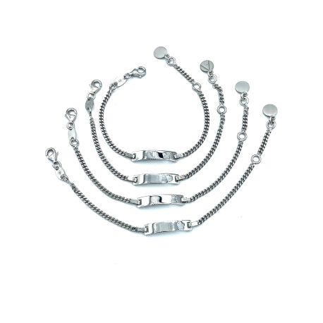 PULSERAS PLATA BEBE MOTIVO CALADO                                                                   