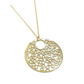 GARGANTILLA PLATA LISA BAÑO ORO                                                                     