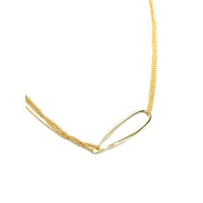 GARGANTILLA PLATA LISA BAÑO ORO                                                                     