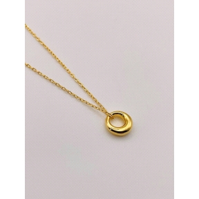 GARGANTILLA PLATA LISA BAÑO ORO                                                                     