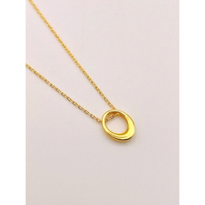 GARGANTILLA PLATA LISA BAÑO ORO                                                                     