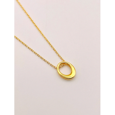 GARGANTILLA PLATA LISA BAÑO ORO                                                                     