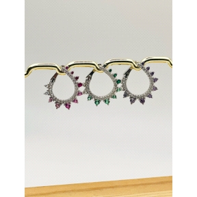 PENDIENTE PLATA CIRCONITAS COLOR                                                                    