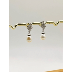 PENDIENTE PLATA CIRCONITAS PERLA                                                                    