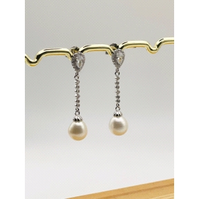 PENDIENTE PLATA CIRCONITAS PERLA                                                                    