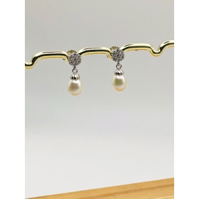 PENDIENTE PLATA CIRCONITAS PERLA                                                                    
