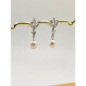 PENDIENTE PLATA CIRCONITAS PERLA                                                                    