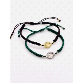 PULSERAS PLATA MACRAME ESTRECHO + CIRC.                                                             
