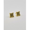 PENDIENTE PLATA CIRCONITAS 7 MM BAÑO ORO                                                            