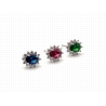 PENDIENTE PLATA ROSETON COLOR                                                                       