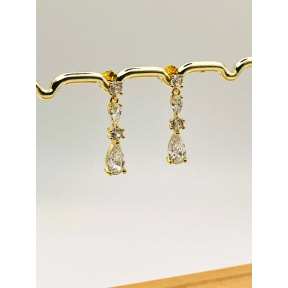 PENDIENTE PLATA CIRCONITAS BAÑO ORO                                                                 