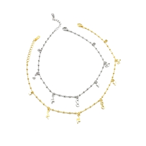 TOBILLERAS PLATA LISA COLGANTES                                                                     