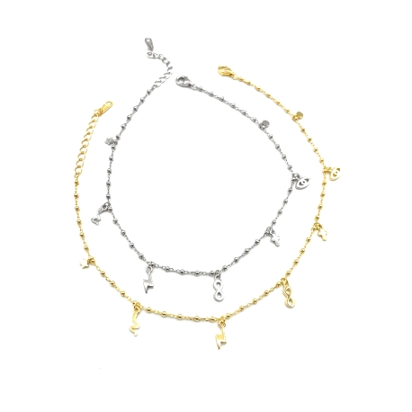 TOBILLERAS PLATA LISA COLGANTES                                                                     