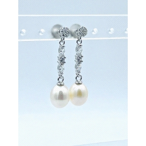 PENDIENTE PLATA CIRCONITAS PERLA                                                                    