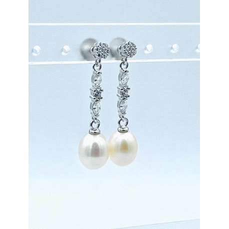 PENDIENTE PLATA CIRCONITAS PERLA                                                                    