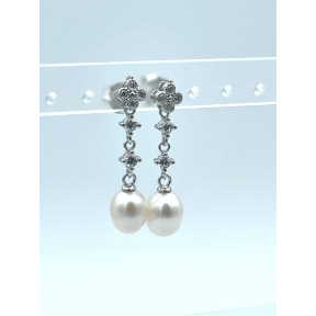 PENDIENTE PLATA CIRCONITAS PERLA                                                                    