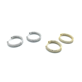 PENDIENTE PLATA ARO CIRCONITAS 15 MM                                                                