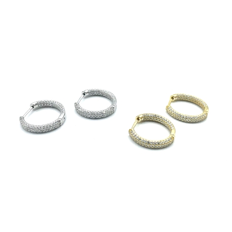 PENDIENTE PLATA ARO CIRCONITAS 15 MM                                                                