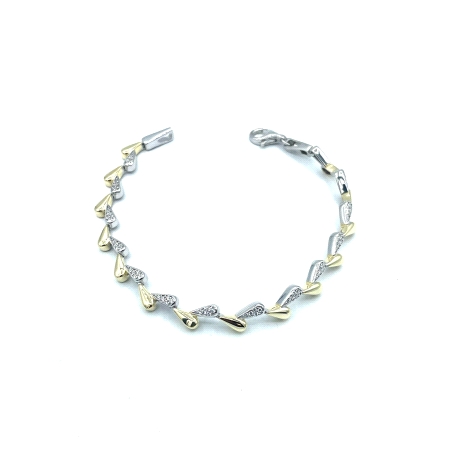 PULSERAS PLATA CIRCONITAS BICOLOR                                                                   
