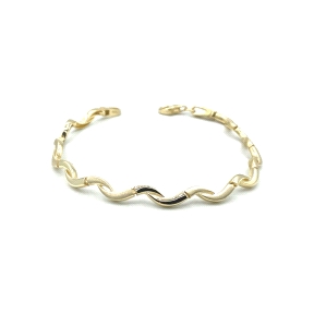 PULSERAS PLATA LISA BAÑO ORO                                                                        