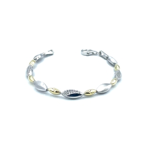 PULSERAS PLATA CIRCONITAS BICOLOR                                                                   