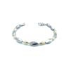 PULSERAS PLATA CIRCONITAS BICOLOR                                                                   