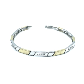 PULSERAS PLATA CIRCONITAS BICOLOR                                                                   