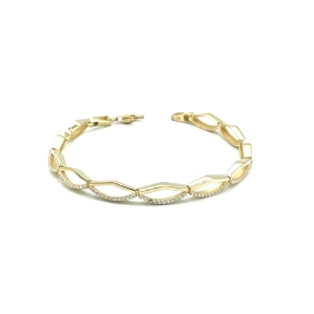 PULSERAS PLATA CIRCONITAS BAÑO ORO                                                                  