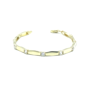 PULSERAS PLATA CIRCONITAS BAÑO ORO                                                                  
